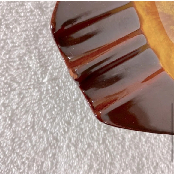 Vintage MCM Blue Mountain Pottery Canada Brown Yellow Ceramic Ashtray - Picture 7 of 14